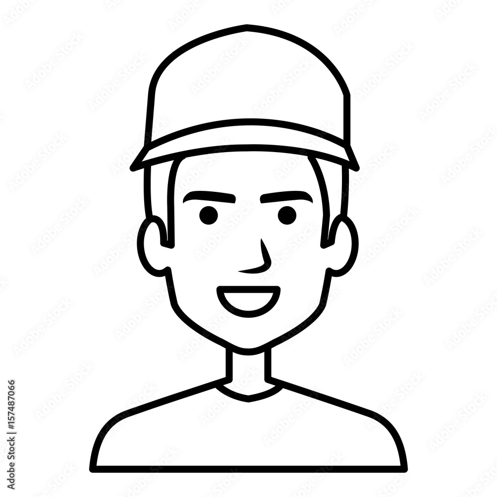 courier worker avatar character vector illustration design