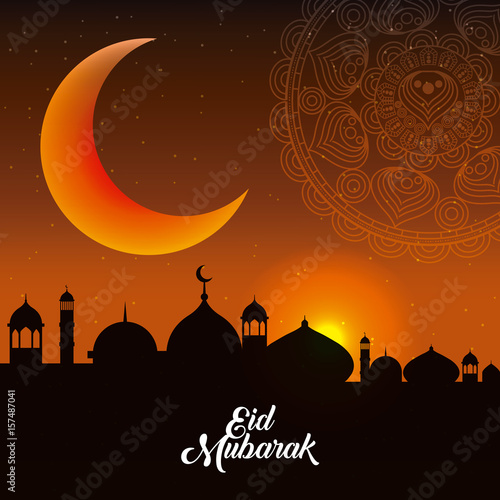 eid mubarak background icon vector illustration design graphic