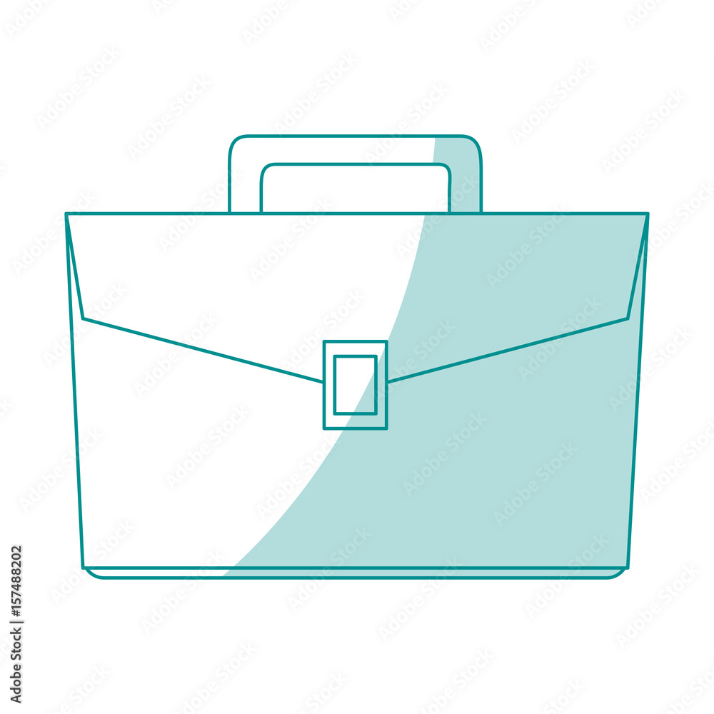 Monocromatic flat line briefcase over white background. Vector illustration., Monocromatic flat line briefcase over white background. Vector illustration.,