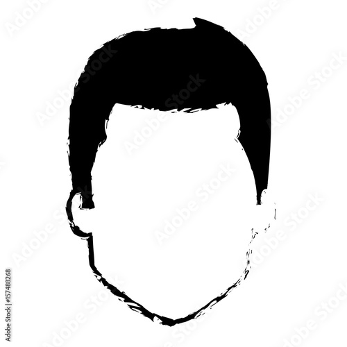 young man head avatar character vector illustration design