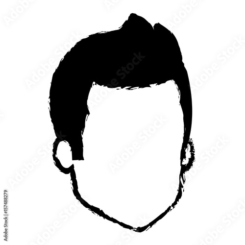 young man head avatar character vector illustration design