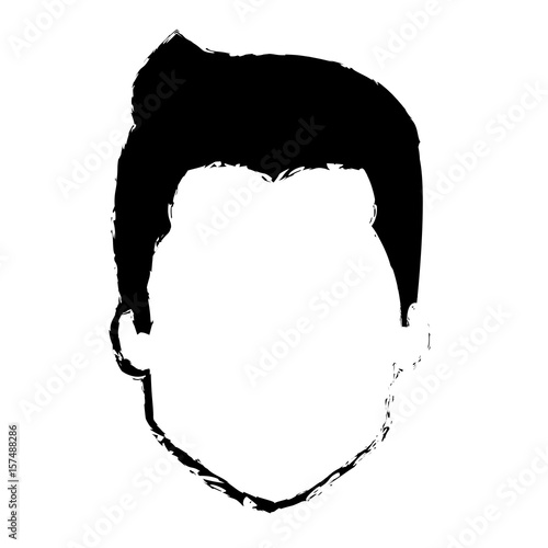 young man head avatar character vector illustration design