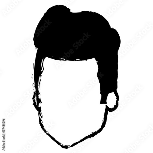 young man head avatar character vector illustration design