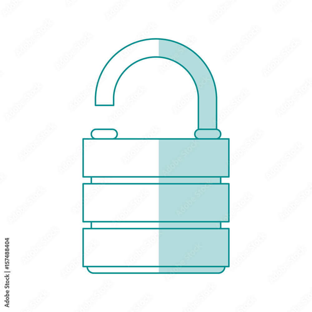 Flat line unlocked lock icon over white background. Vector illustration. Flat line unlocked lock icon over white background. Vector illustration.