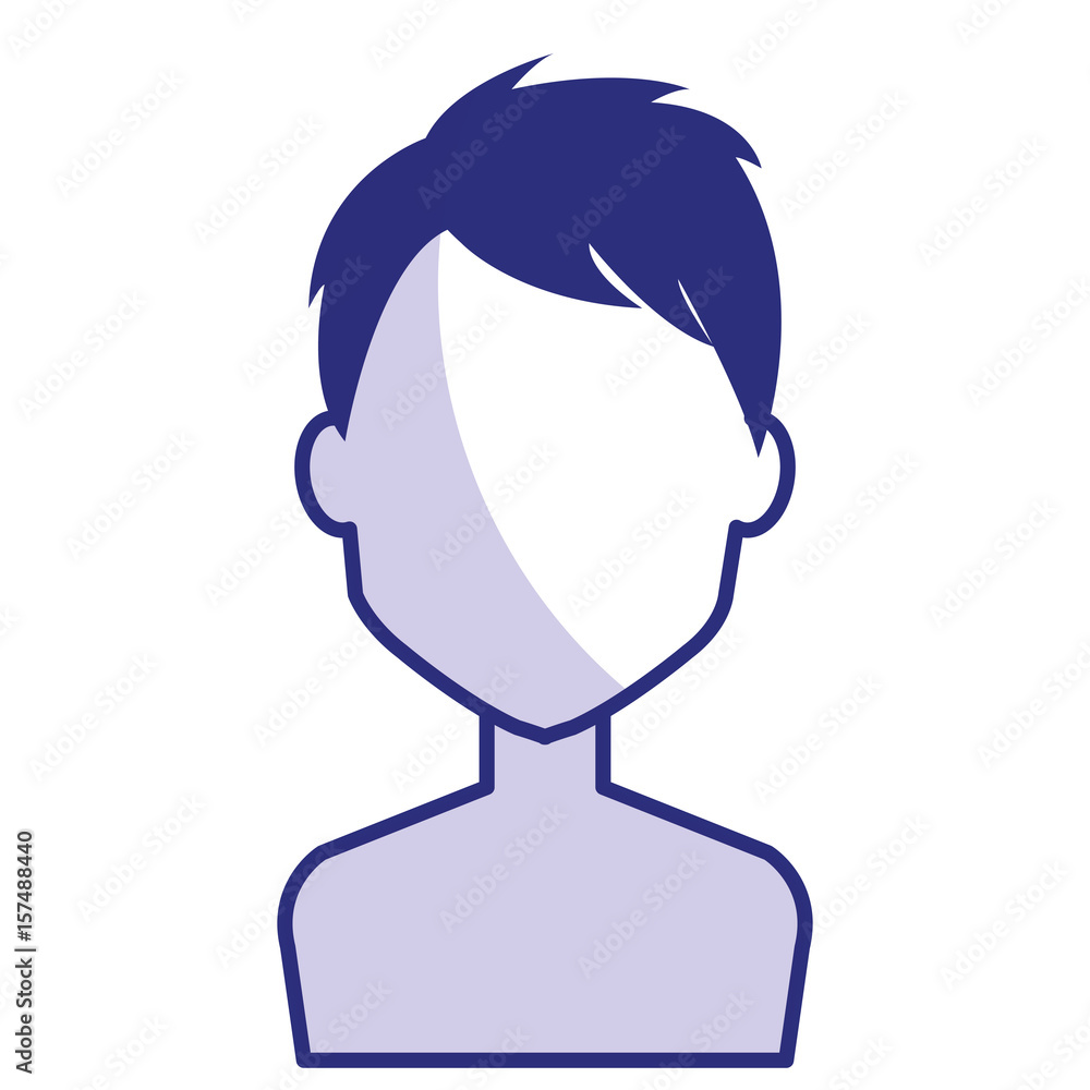 young man shirtless avatar character vector illustration design