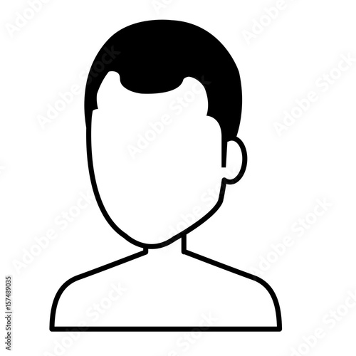 young man shirtless avatar character vector illustration design