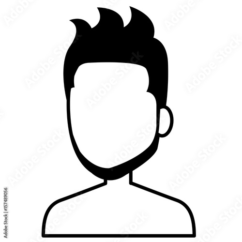 young man shirtless avatar character vector illustration design