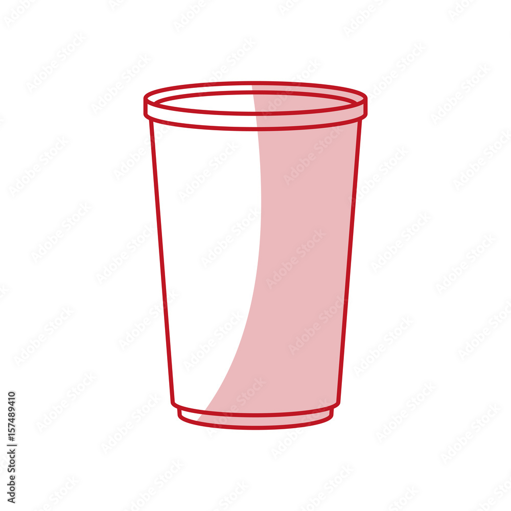 Flat line monocromatic cup over white background. Vector illustration. Flat line monocromatic cup over white background. Vector illustration.