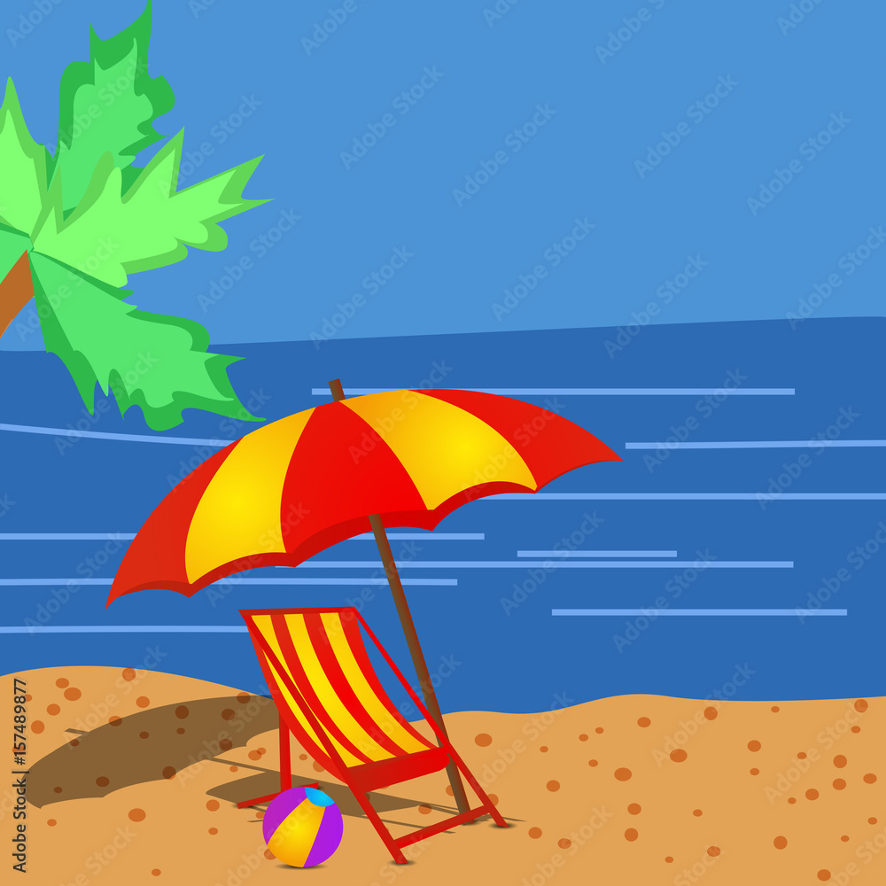 Illustration of lements for summer background