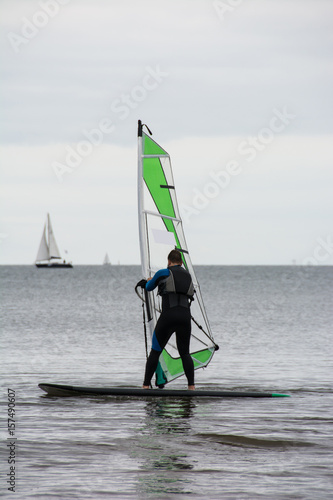 Man windsurfing