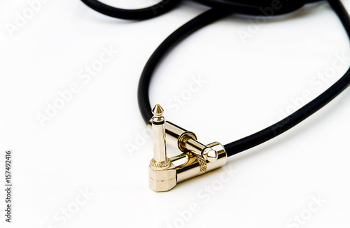 guitar cable on an isolated background