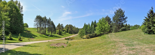 Panoramic springtime rural landscape