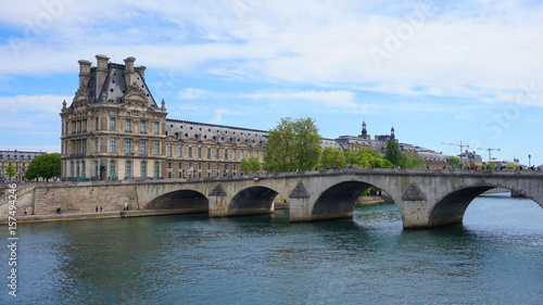 Photo of Louvre Palace on a cloudy morning, Paris, France