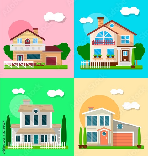 Different residential houses exterior
