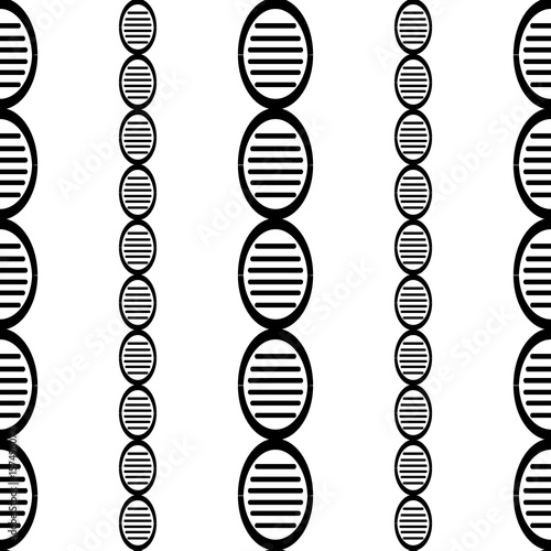 black and white DNA genome simple seamless pattern eps10