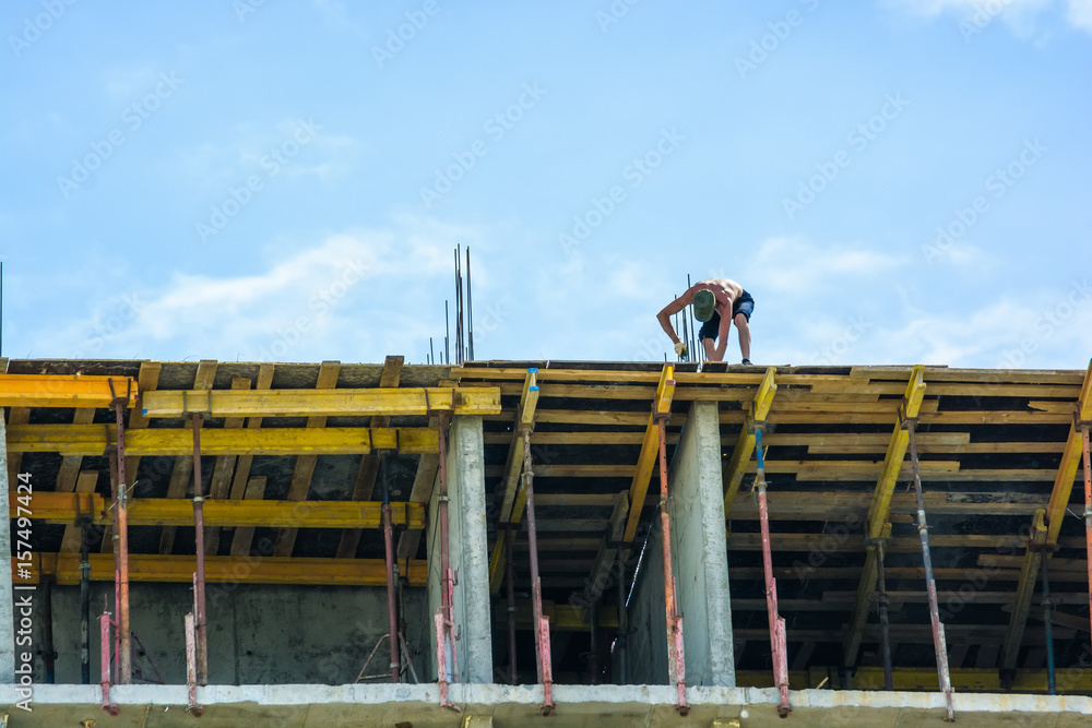 Worker at construction site