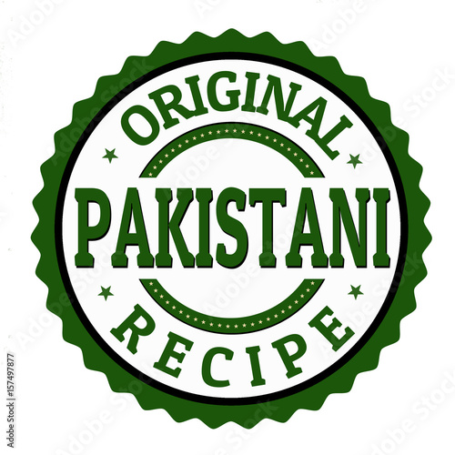 Original pakistani recipe label or stamp