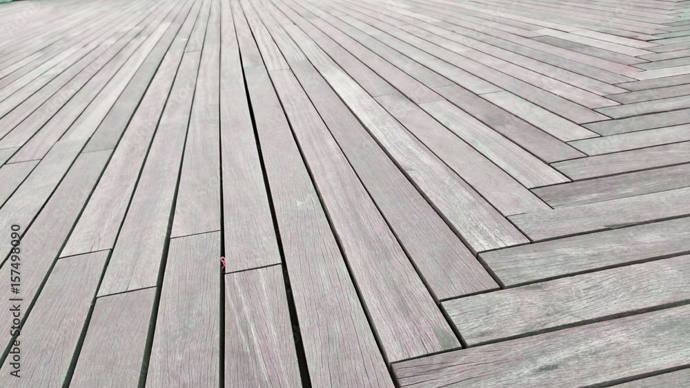 The walkway is made of plank floor The walkway is made of plank floor