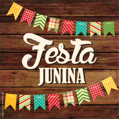 Festa Junina illustration - traditional Brazil June festival party. Vector illustration. Latin American holiday.