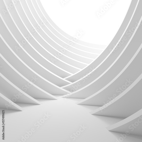 3d Illustration of White Column Interior. Creative Industrial Concept © radharamana