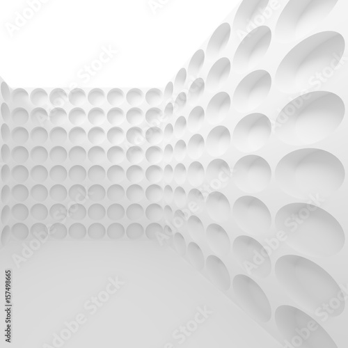 White Abstract Wall Background. Futuristic Architecture Design