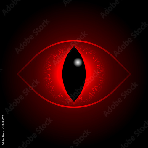 Vector red dragon eye.