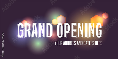 Grand opening vector banner, illustration
