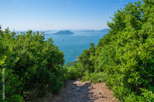 瀬戸内海と屋島登山道