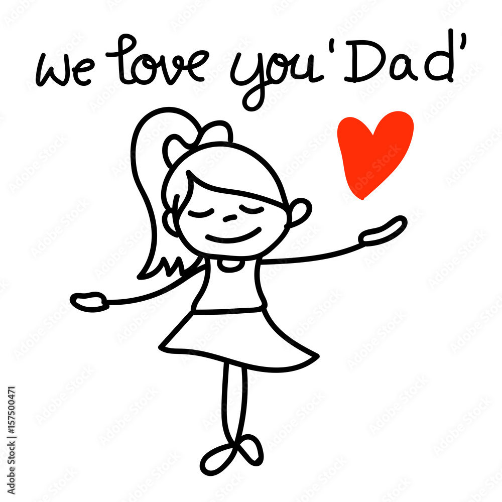 hand drawing concept fathers day dadday we love you this much slogan hand drawing concept fathers day dadday we love you this much slogan