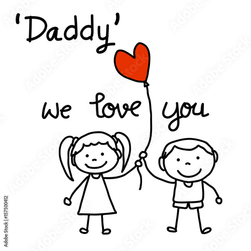hand drawing concept cartoon character happy fathers day