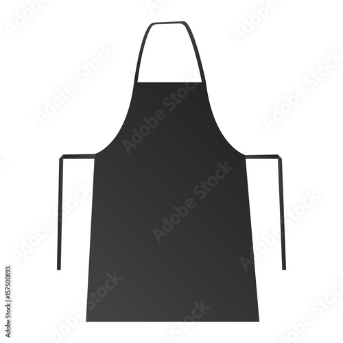 Blank black apron isolated on white background. Vector illustration