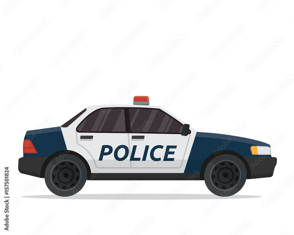 Modern Flat Urban Vehicle Illustration Logo - Police Patrol Car Modern Flat Urban Vehicle Illustration Logo - Police Patrol Car