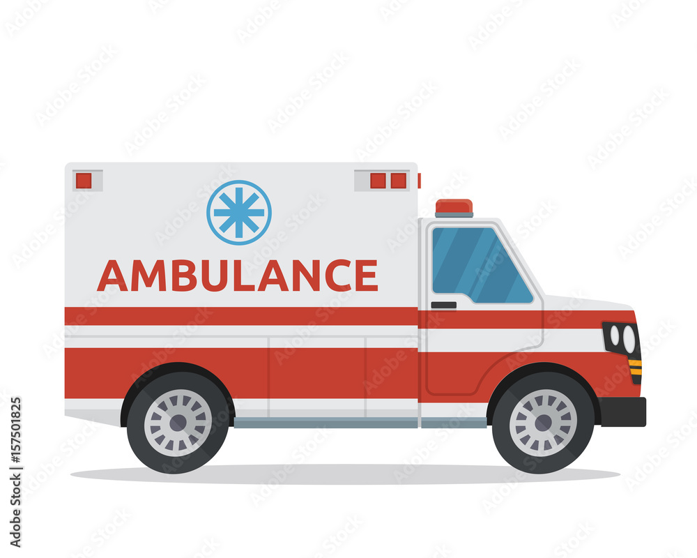 Modern Flat Urban Vehicle Illustration Logo - Ambulance Modern Flat Urban Vehicle Illustration Logo - Ambulance