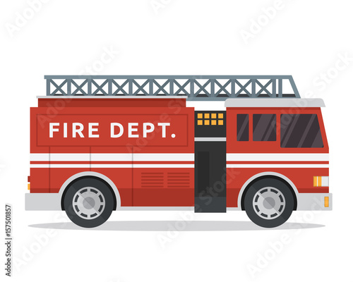 Modern Flat Urban Vehicle Illustration Logo - Fire Fighter