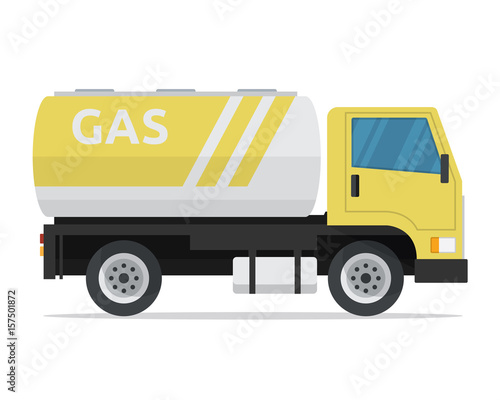 Modern Flat Urban Vehicle Illustration Logo - Gas Tank Truck