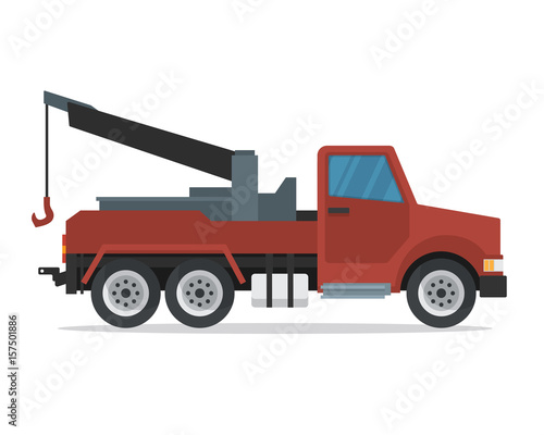 Modern Flat Urban Vehicle Illustration Logo - Tow Truck