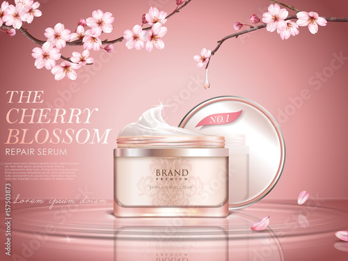 Graceful cherry blossom cosmetic ad