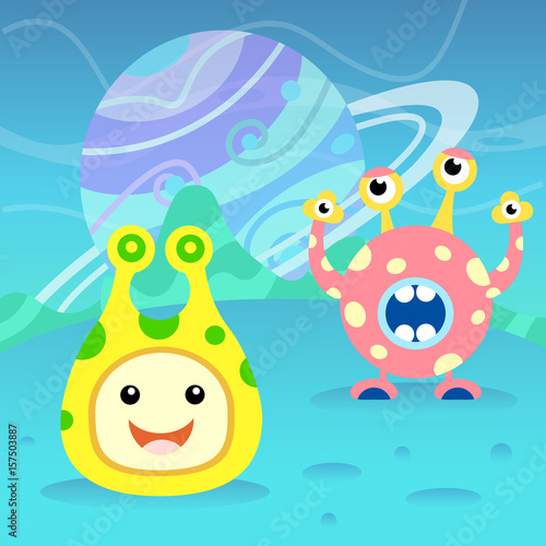 Funny aliens in space.