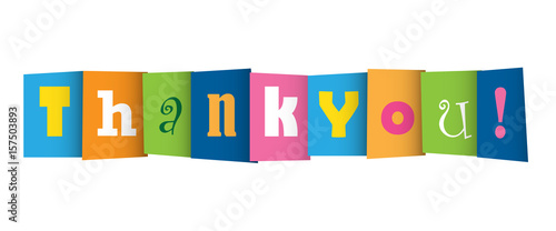 "THANK YOU" Vector Overlapping Letters Icon