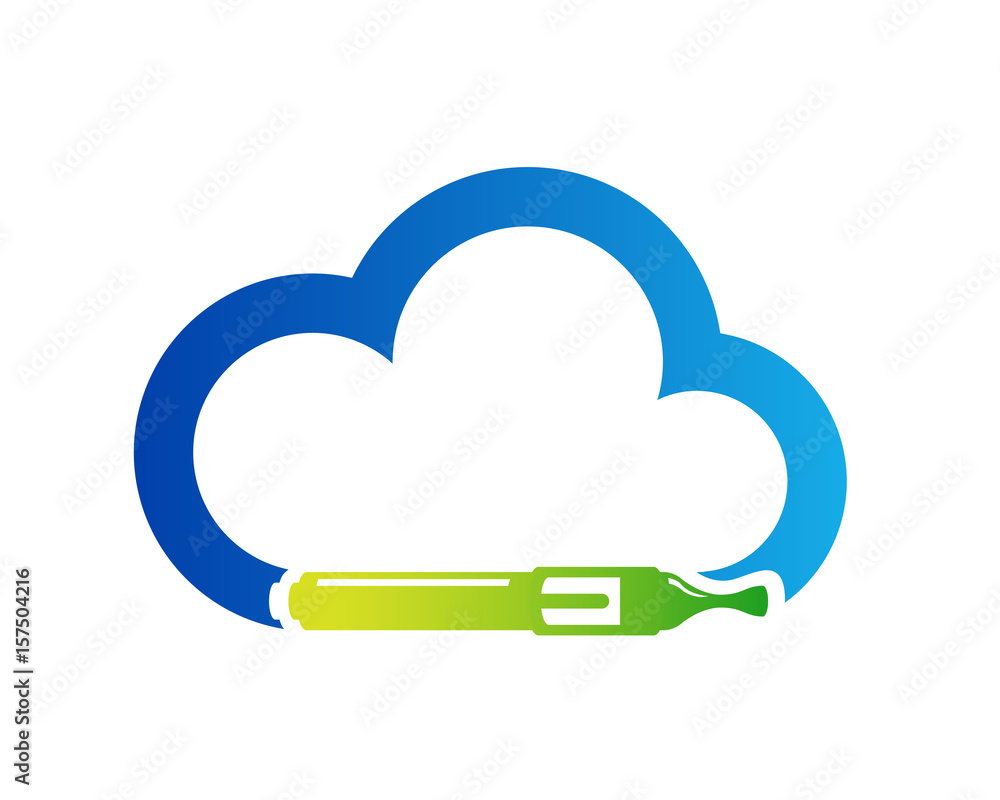 Modern E-Cigarette Vaping Logo Illustration - Cloud Vaping Modern E-Cigarette Vaping Logo Illustration - Cloud Vaping
