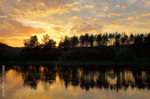 Sunset near the river © vladuzn