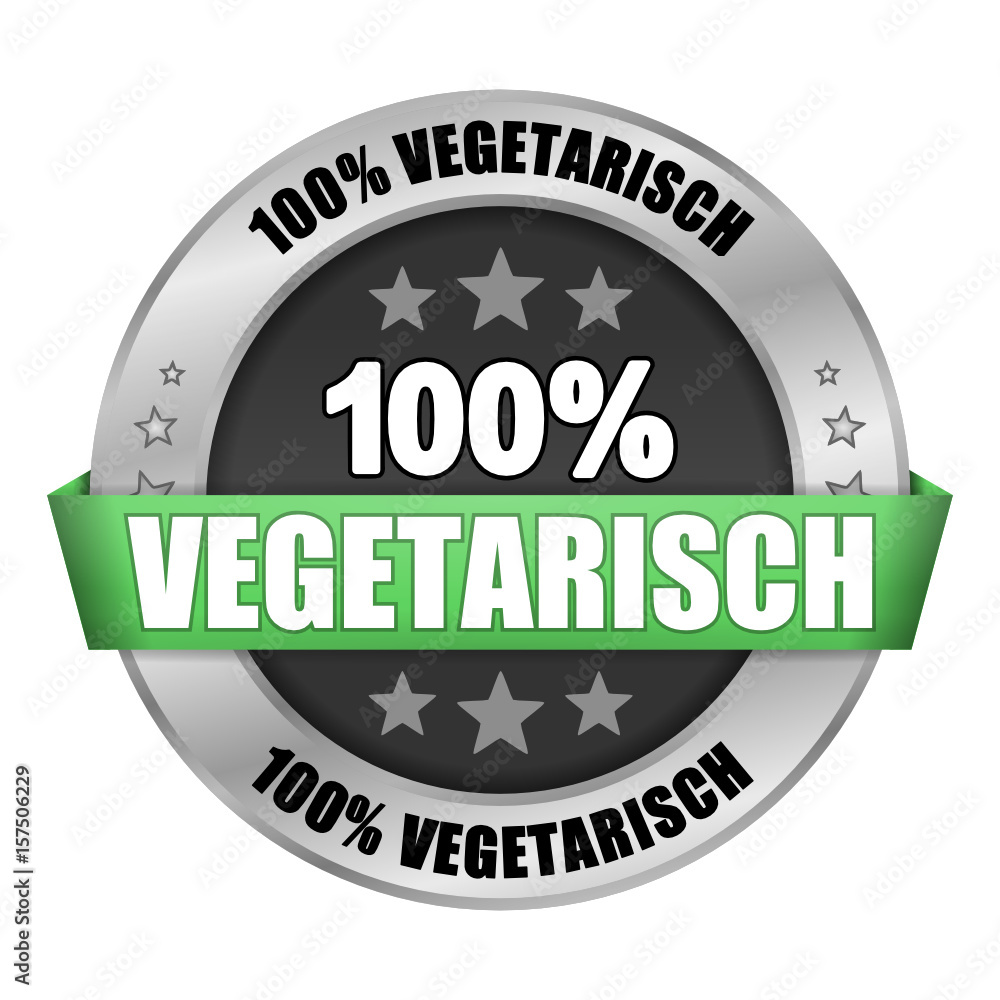 Obraz premium button 201405s vegetarisch 100 prozent I