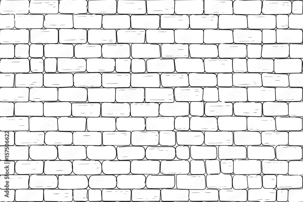 White bricks wall. Seamless pattern background