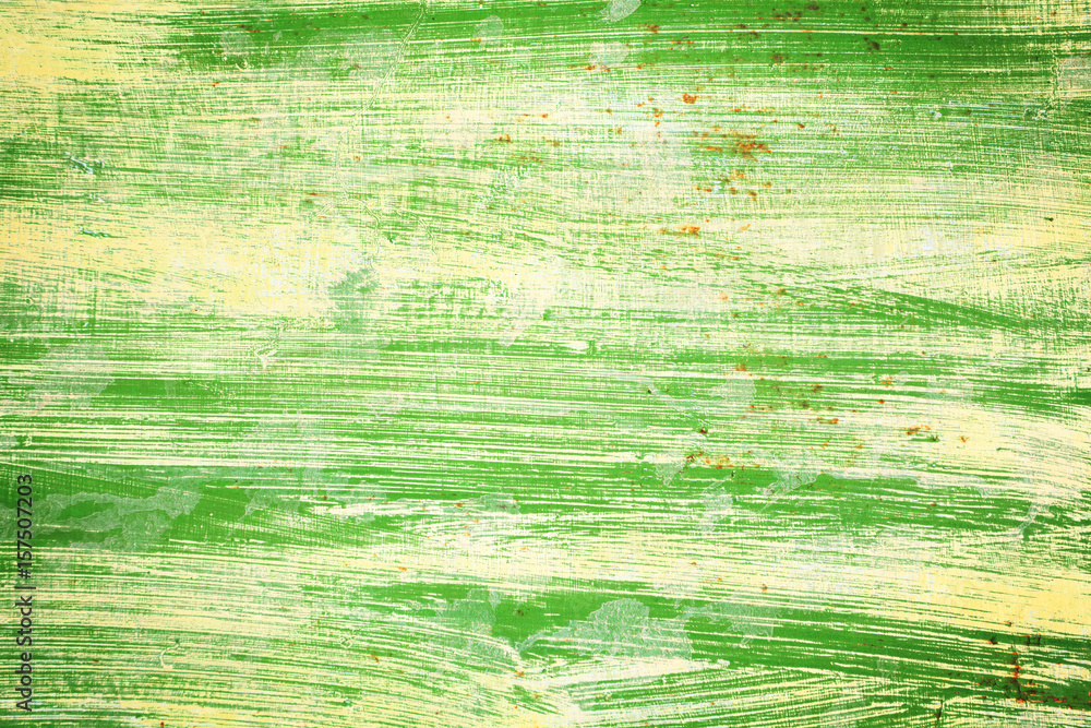 Paint strokes on metal surface