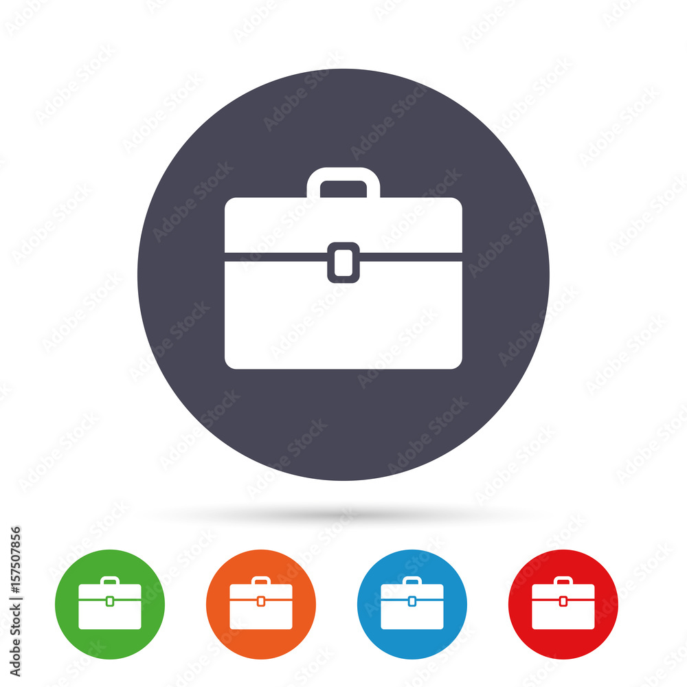 Case sign icon. Briefcase button. Case sign icon. Briefcase button.