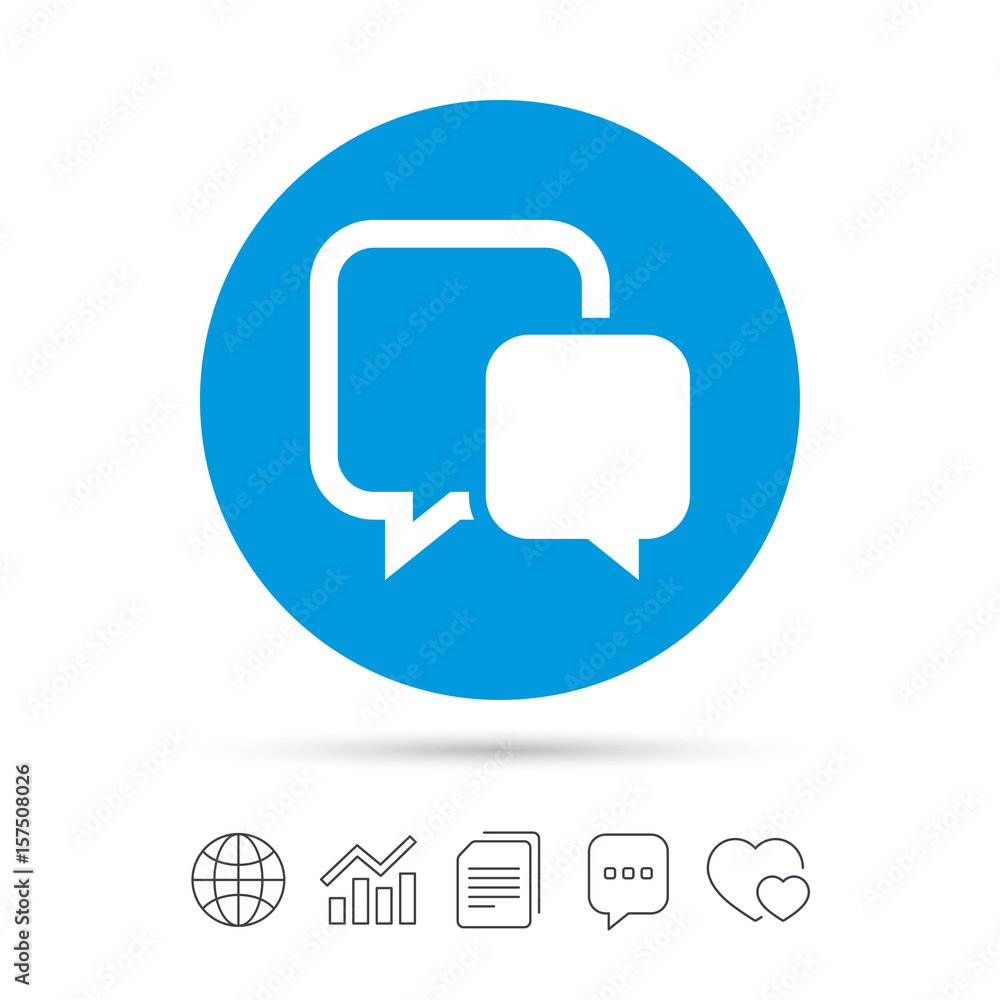 Chat sign icon. Speech bubble symbol. Chat sign icon. Speech bubble symbol.