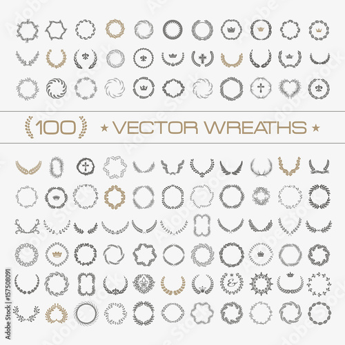 Set laurel wreath - symbol of victory and achievement.