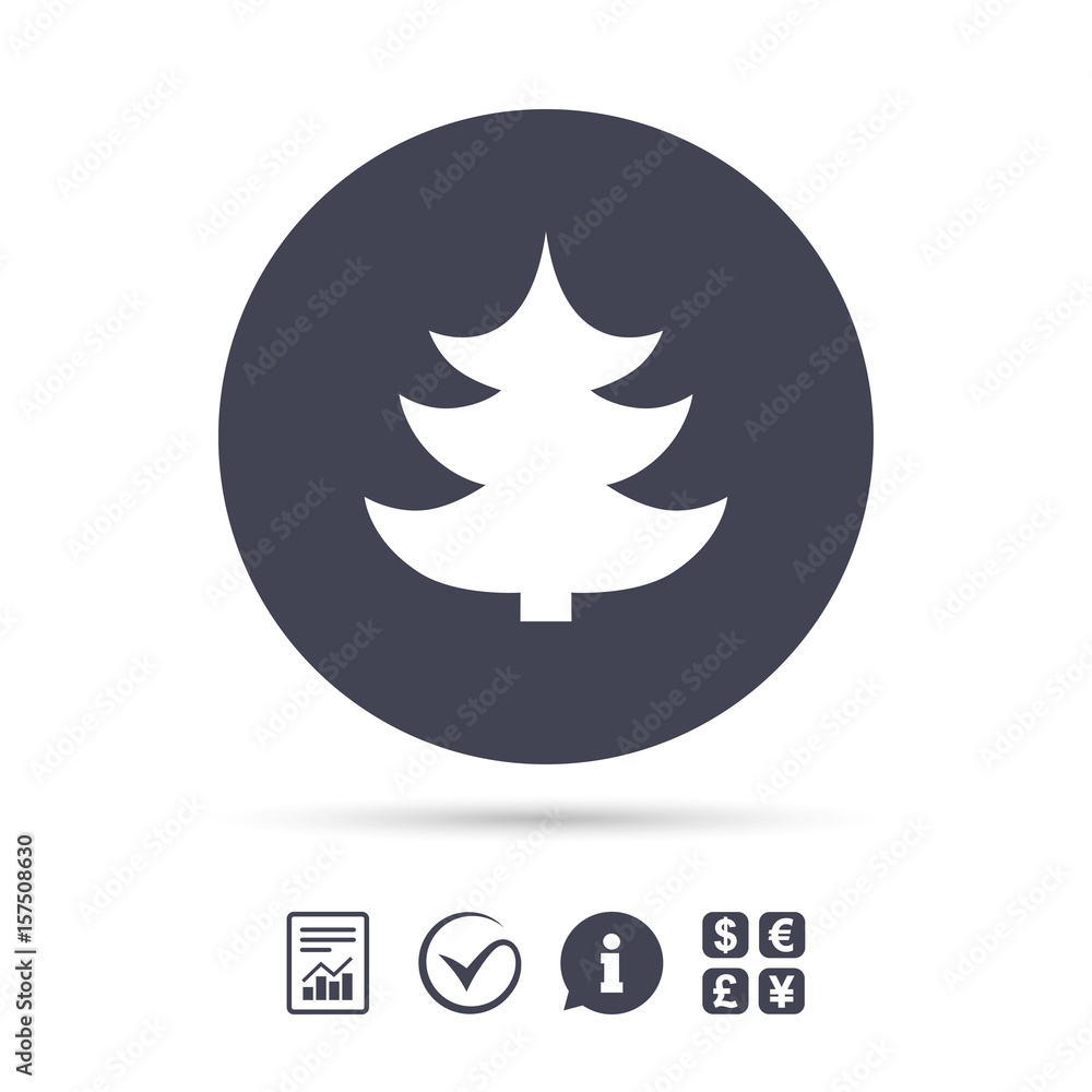Christmas tree sign icon. Holidays button. Christmas tree sign icon. Holidays button.