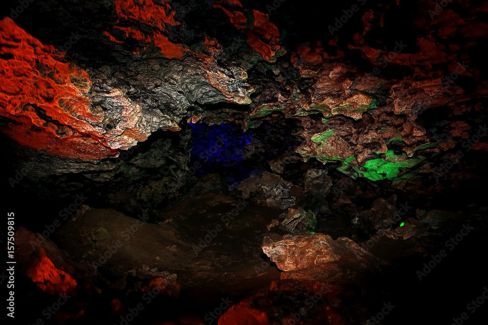 Cave with multi-colored walls
