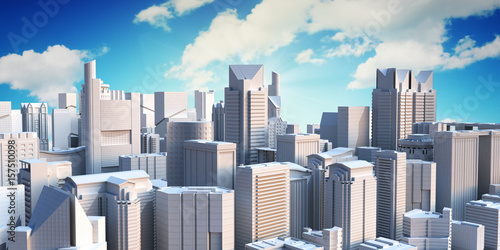 Fotografie panorama cityscape modern high-rise buildings panorama of the central part of th